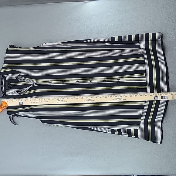 WORTHINGTON Women's Black White Yellow Sleeveless Hi-Low Tunic Top - Size Small - Picture 11 of 13